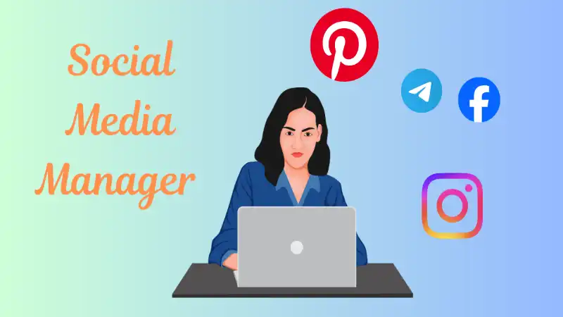 लैपटॉप पर सोशल मीडिया मैनेजर का काम करके पैसे कमाती हुई लड़की 