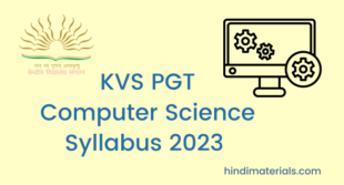 KVS PGT Computer Science Syllabus